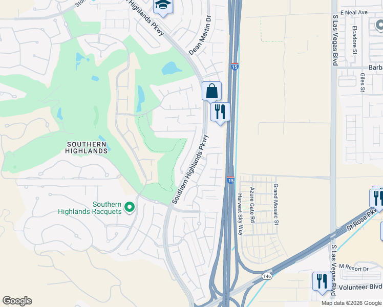 map of restaurants, bars, coffee shops, grocery stores, and more near 12034 Whitehills Street in Las Vegas