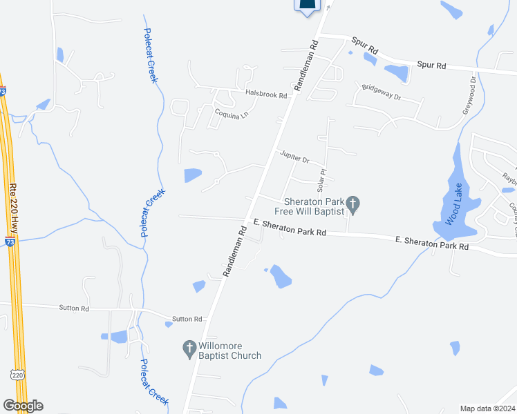 map of restaurants, bars, coffee shops, grocery stores, and more near 4503 Randleman Road in Greensboro