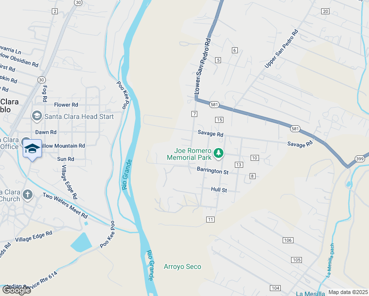 map of restaurants, bars, coffee shops, grocery stores, and more near 51 County Road 7 in Española