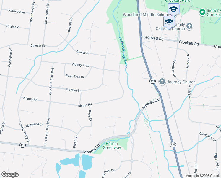 map of restaurants, bars, coffee shops, grocery stores, and more near 8304 James Robertson Court in Brentwood