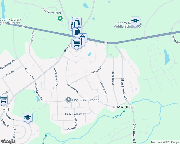 map of restaurants, bars, coffee shops, grocery stores, and more near 310 Hillview Drive in Durham