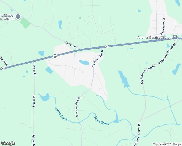 map of restaurants, bars, coffee shops, grocery stores, and more near 140 Spencers Gate Drive in Youngsville