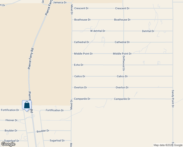map of restaurants, bars, coffee shops, grocery stores, and more near 1221 Calico Drive in Meadview