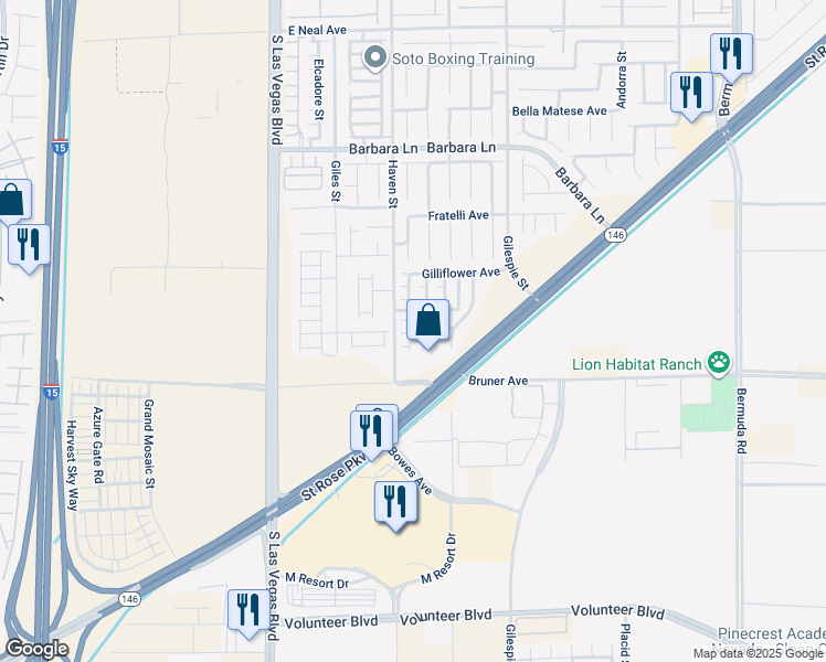 map of restaurants, bars, coffee shops, grocery stores, and more near 12014 South Wild Chamomile Street in Las Vegas