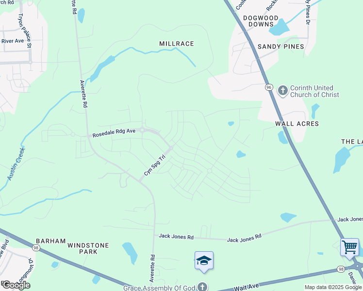 map of restaurants, bars, coffee shops, grocery stores, and more near 2908 Ocean Sunrise Drive in Wake Forest