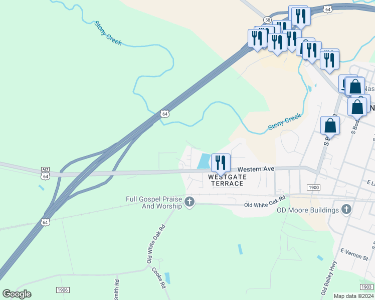 map of restaurants, bars, coffee shops, grocery stores, and more near 602 South Lakeview Drive in Nashville