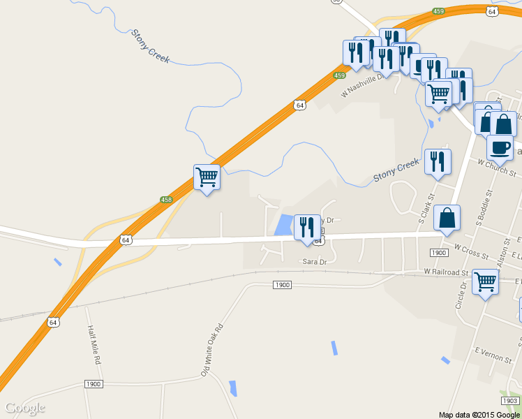 map of restaurants, bars, coffee shops, grocery stores, and more near 602 South Lakeview Drive in Nashville