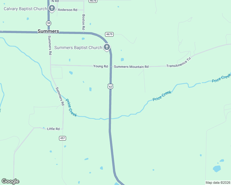 map of restaurants, bars, coffee shops, grocery stores, and more near 22034 U.S. 62 in Summers