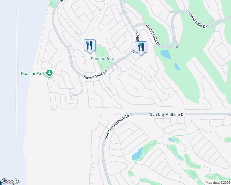 map of restaurants, bars, coffee shops, grocery stores, and more near 1597 Ravanusa Drive in Henderson