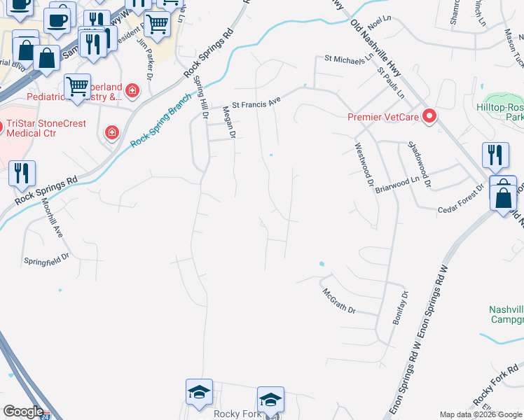 map of restaurants, bars, coffee shops, grocery stores, and more near 637 Shetland Drive in Smyrna