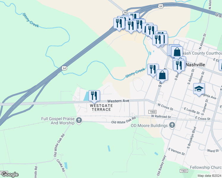map of restaurants, bars, coffee shops, grocery stores, and more near 517 Amerson Court in Nashville