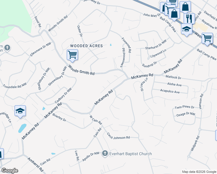 map of restaurants, bars, coffee shops, grocery stores, and more near 5832 Solar Drive in Knoxville