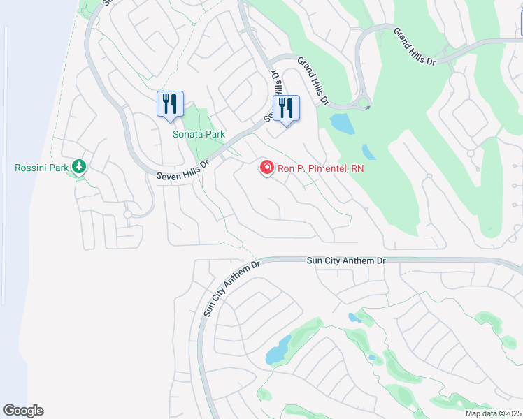 map of restaurants, bars, coffee shops, grocery stores, and more near 1590 Sabatini Drive in Henderson
