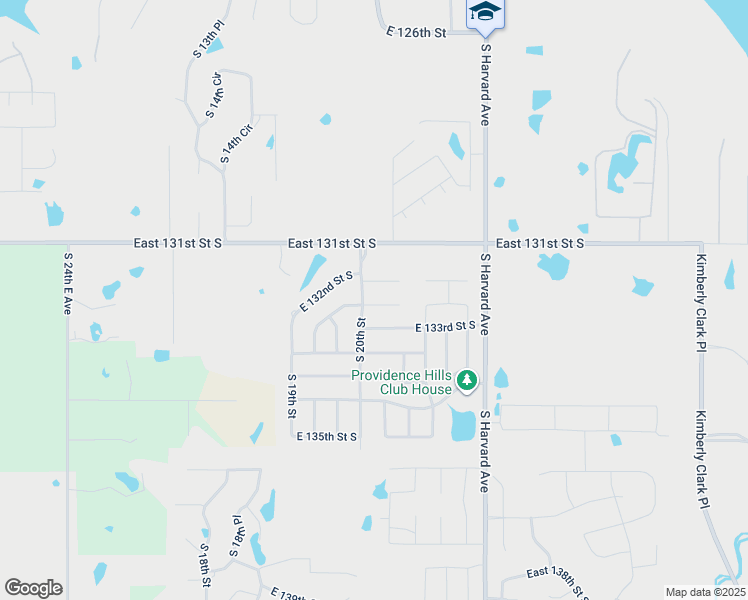 map of restaurants, bars, coffee shops, grocery stores, and more near 2007 East 132nd Place South in Bixby