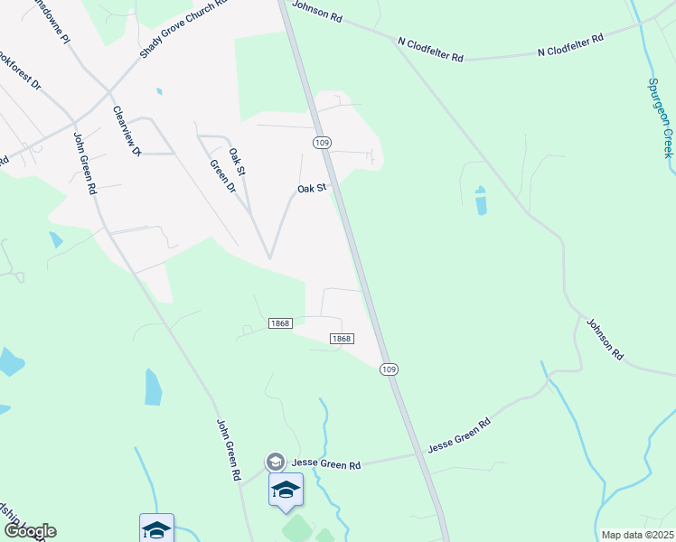 map of restaurants, bars, coffee shops, grocery stores, and more near 5737 North Carolina 109 in High Point