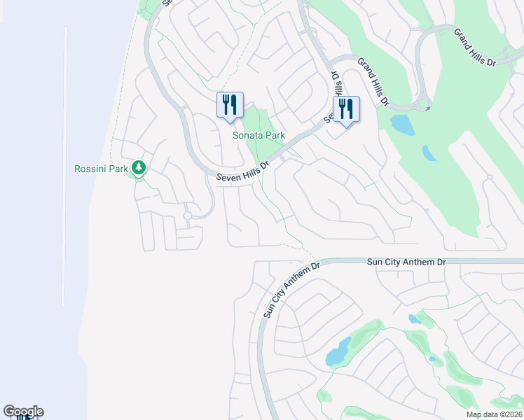 map of restaurants, bars, coffee shops, grocery stores, and more near 1525 Via Salaria Court in Henderson