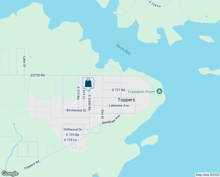 map of restaurants, bars, coffee shops, grocery stores, and more near 32174 East 721 Road in Wagoner