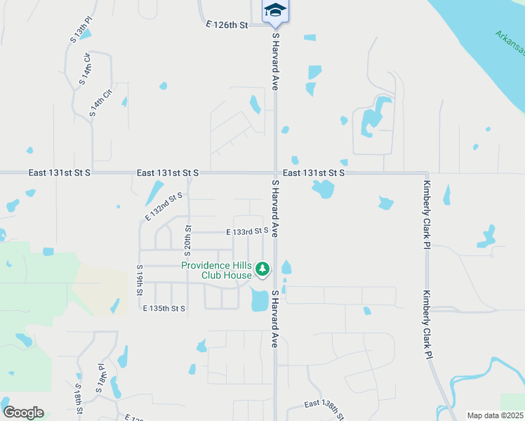 map of restaurants, bars, coffee shops, grocery stores, and more near 3127 East 132nd Place South in Bixby