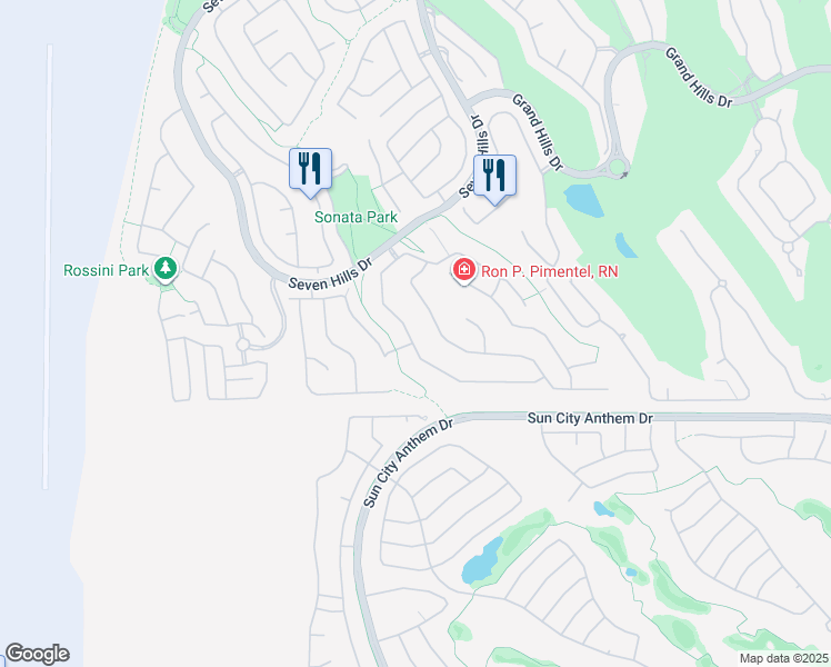 map of restaurants, bars, coffee shops, grocery stores, and more near 1588 Ravanusa Drive in Henderson