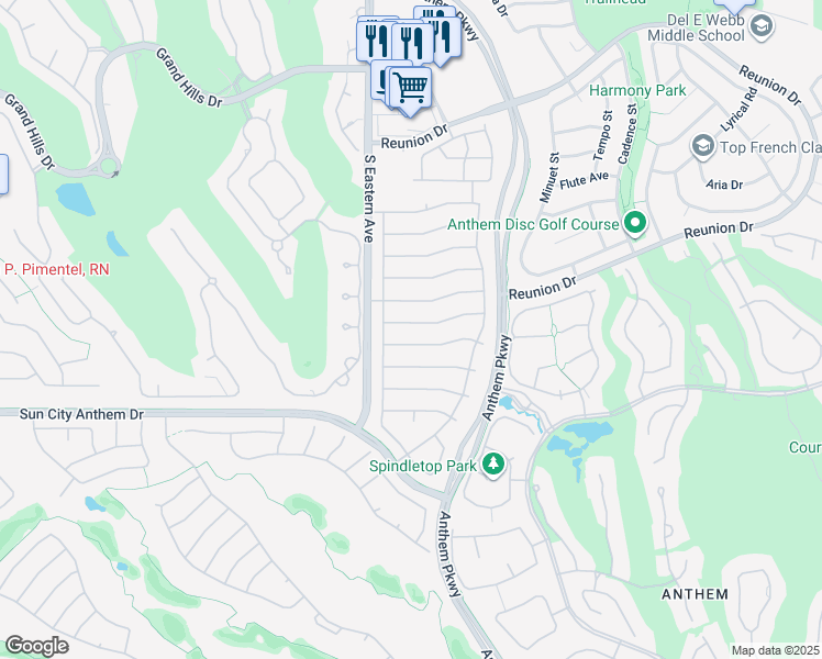 map of restaurants, bars, coffee shops, grocery stores, and more near 2573 Grandville Avenue in Henderson