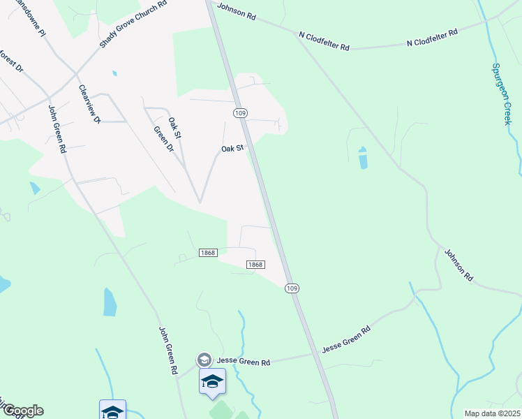 map of restaurants, bars, coffee shops, grocery stores, and more near 5737 North Carolina 109 in High Point