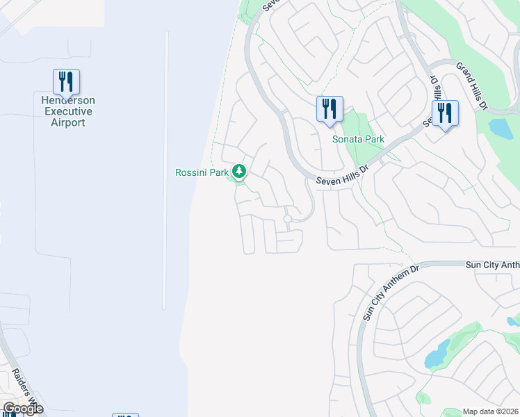 map of restaurants, bars, coffee shops, grocery stores, and more near 3160 Morning Whisper Drive in Henderson