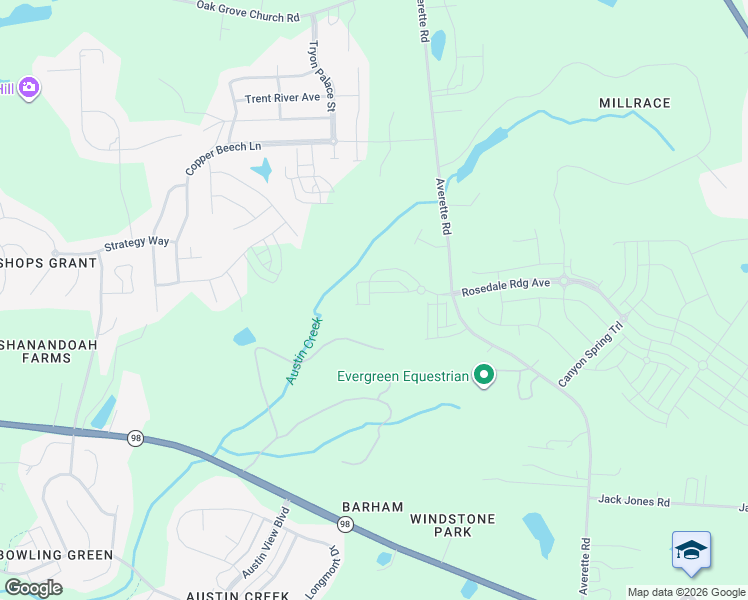 map of restaurants, bars, coffee shops, grocery stores, and more near 7221 Winding Way in Wake Forest