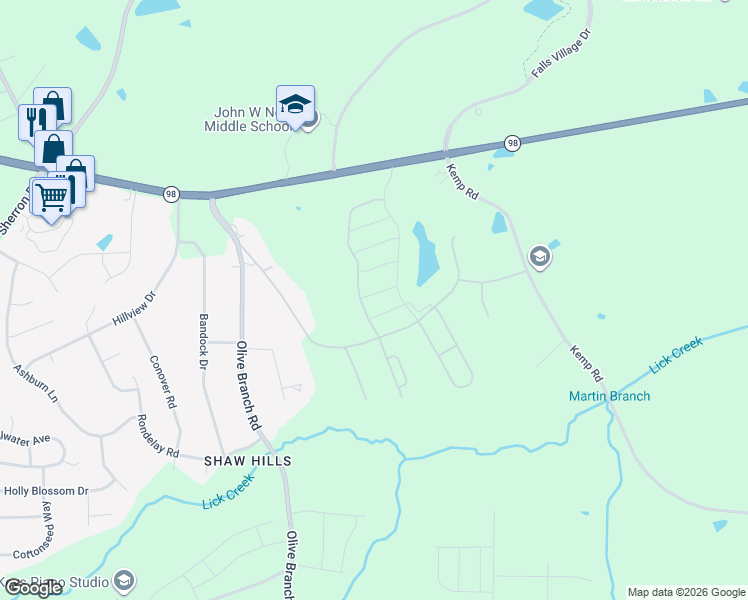 map of restaurants, bars, coffee shops, grocery stores, and more near 5430 Wake Forest Road in Durham