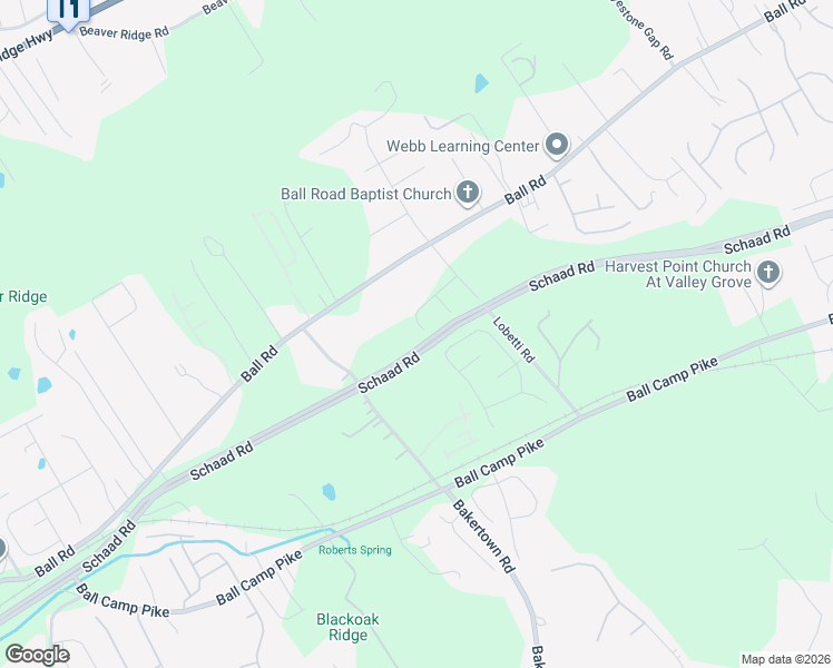 map of restaurants, bars, coffee shops, grocery stores, and more near 3201-3325 Lobetti Road in Knoxville