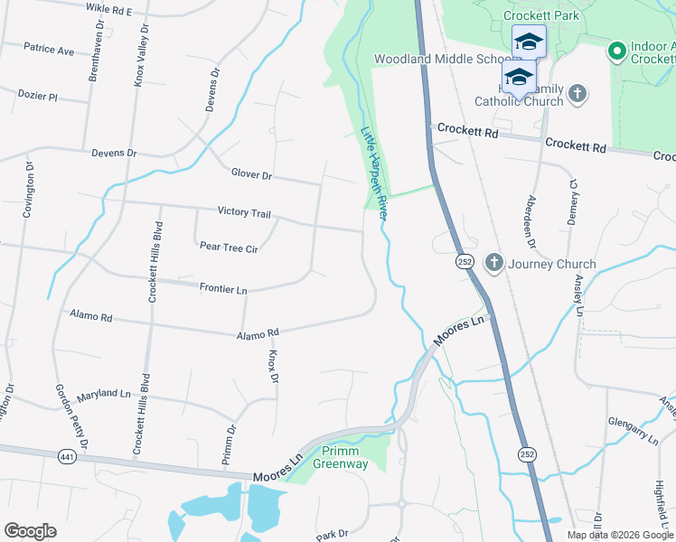 map of restaurants, bars, coffee shops, grocery stores, and more near 8304 James Robertson Court in Brentwood