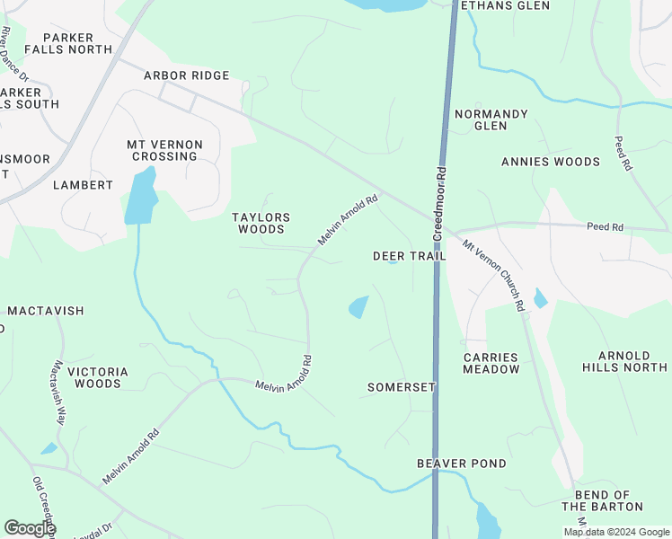 map of restaurants, bars, coffee shops, grocery stores, and more near 13440 Melvin Arnold Road in Raleigh