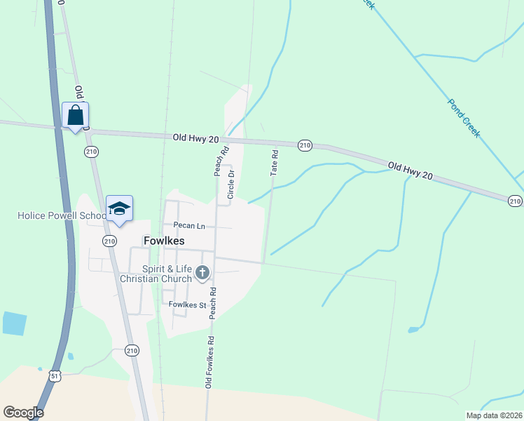 map of restaurants, bars, coffee shops, grocery stores, and more near 290 Tate Road in Dyersburg
