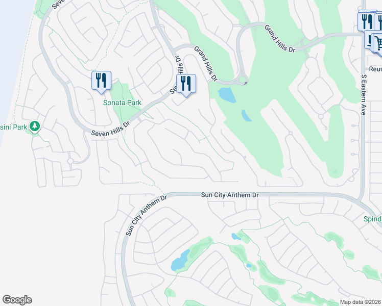 map of restaurants, bars, coffee shops, grocery stores, and more near 2935 Matese Drive in Henderson