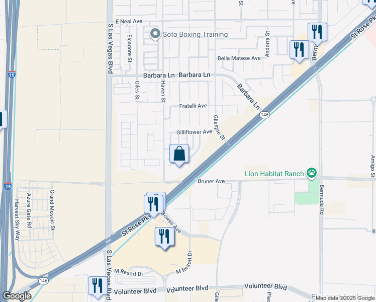 map of restaurants, bars, coffee shops, grocery stores, and more near 149 Thornapple Avenue in Las Vegas