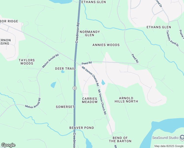 map of restaurants, bars, coffee shops, grocery stores, and more near 2409 Mount Vernon Church Road in Raleigh