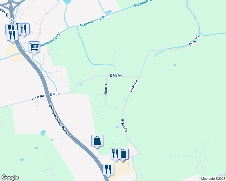 map of restaurants, bars, coffee shops, grocery stores, and more near 3220 Alton Drive in Kodak