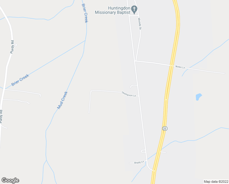 map of restaurants, bars, coffee shops, grocery stores, and more near Thompson Lane in Huntingdon