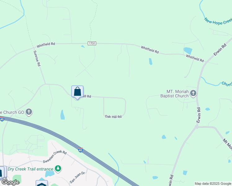 map of restaurants, bars, coffee shops, grocery stores, and more near 4500 State Road 1835 in Chapel Hill