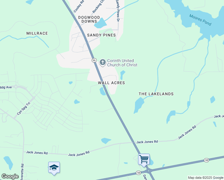 map of restaurants, bars, coffee shops, grocery stores, and more near 7716 Zebulon Road in Youngsville