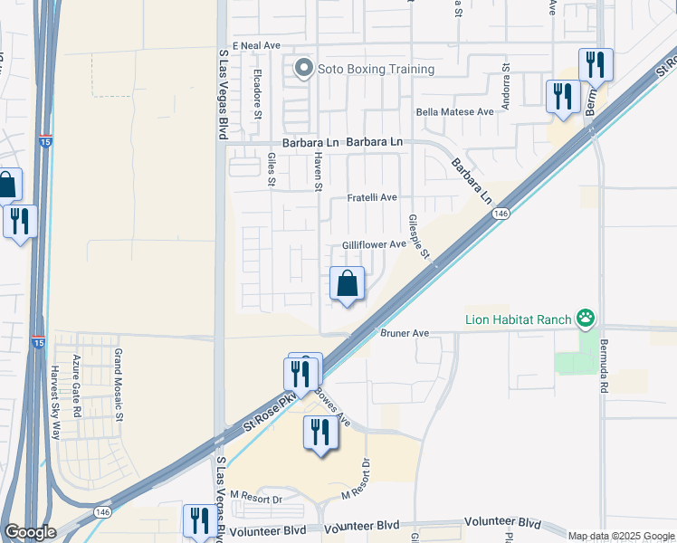 map of restaurants, bars, coffee shops, grocery stores, and more near 122 Tansy Court in Las Vegas
