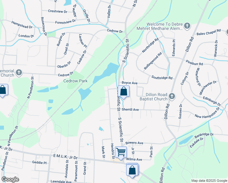 map of restaurants, bars, coffee shops, grocery stores, and more near 2904 Esco Place in High Point