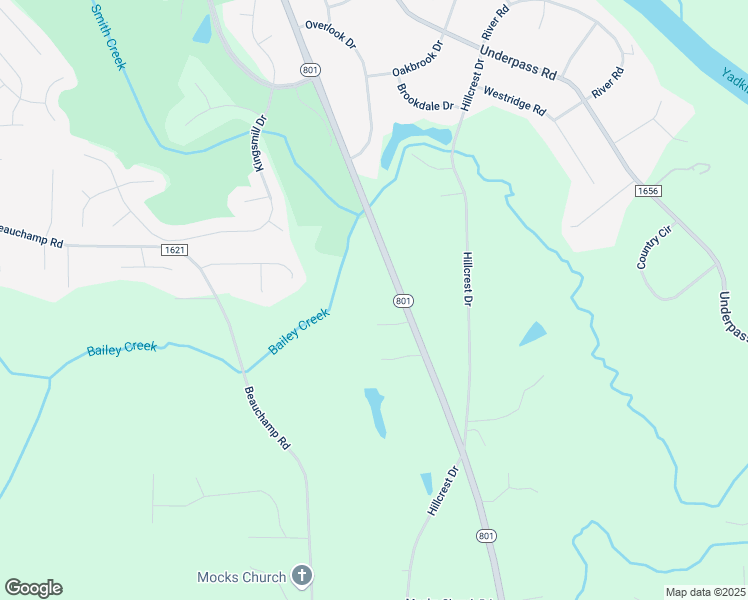 map of restaurants, bars, coffee shops, grocery stores, and more near 1036 North Carolina 801 in Advance