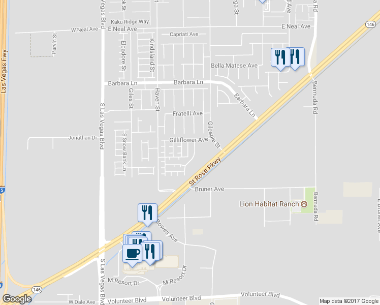 map of restaurants, bars, coffee shops, grocery stores, and more near 11956 Jersey Lilly Street in Las Vegas