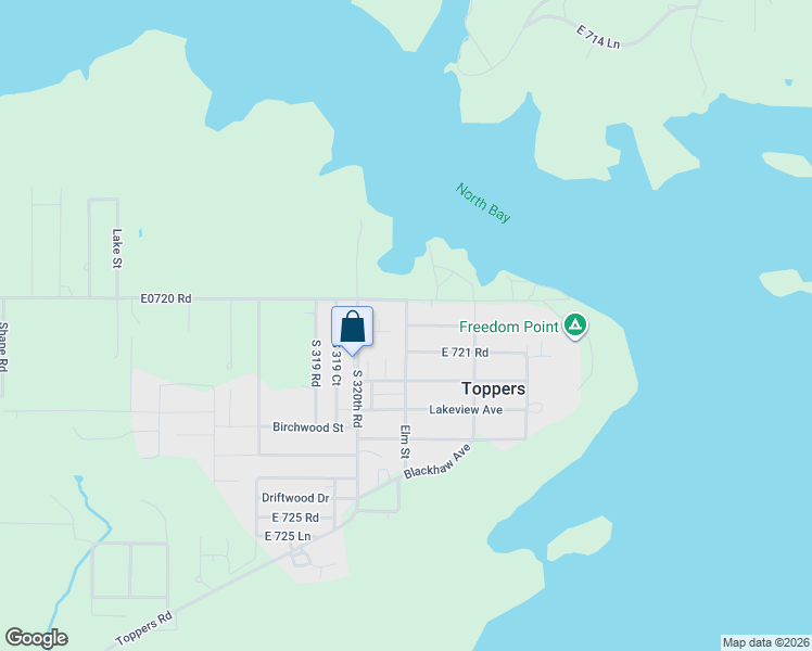 map of restaurants, bars, coffee shops, grocery stores, and more near 72125 South 321 Road in Wagoner