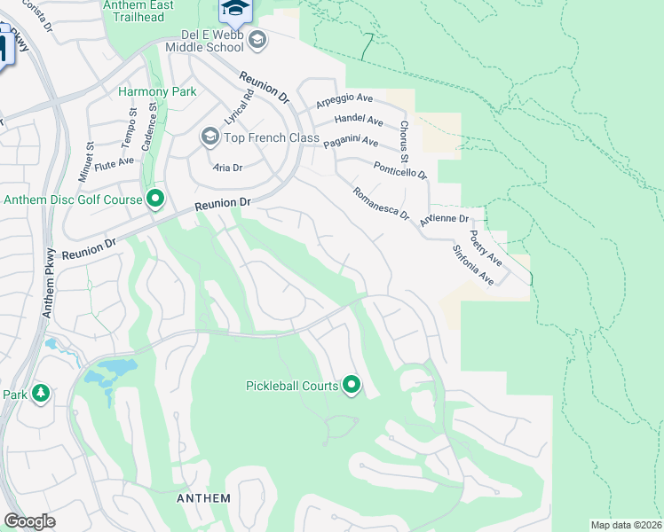 map of restaurants, bars, coffee shops, grocery stores, and more near 46 Desert Highlands Drive in Henderson
