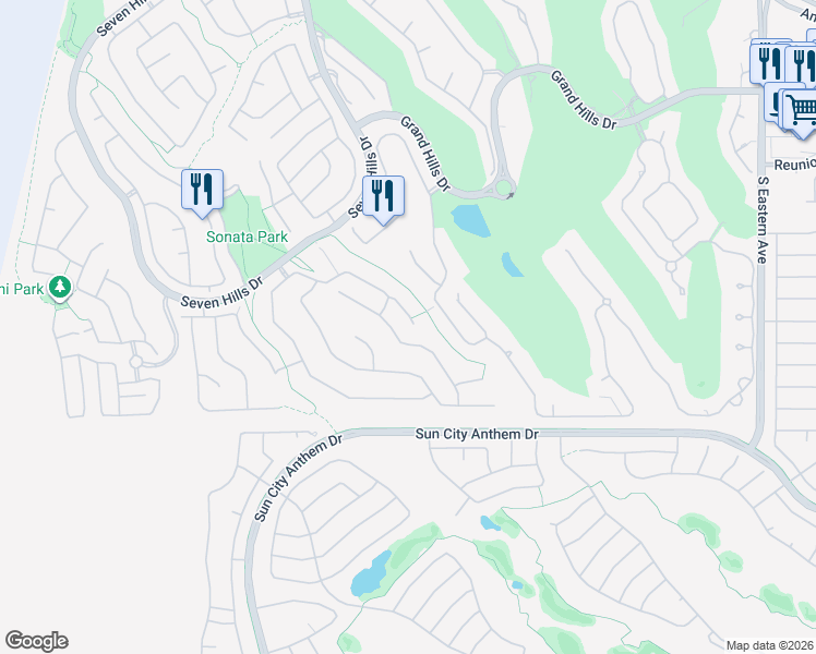map of restaurants, bars, coffee shops, grocery stores, and more near 2938 Formia Drive in Henderson