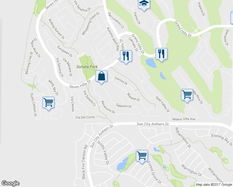 map of restaurants, bars, coffee shops, grocery stores, and more near 2925 Reatini Ct in Henderson