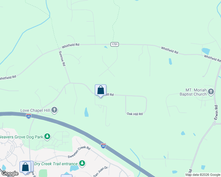 map of restaurants, bars, coffee shops, grocery stores, and more near 4304 State Road 1835 in Chapel Hill