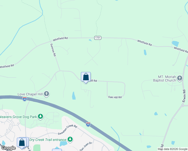 map of restaurants, bars, coffee shops, grocery stores, and more near 4304 State Road 1835 in Chapel Hill