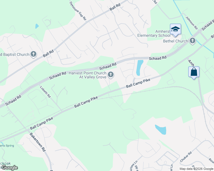 map of restaurants, bars, coffee shops, grocery stores, and more near 3207 Valley Grove Lane in Knoxville